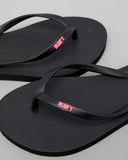RUSTY Zippin Thongs - BLACK/STRAWBERRY