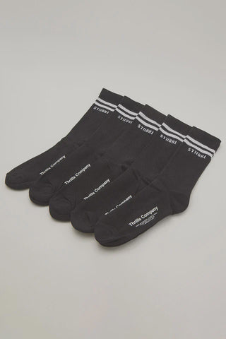 THRILLS Minimal Socks 5 Pack - BLACK