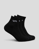 RVCA Va Mini Crew Sock 3 Pack - BLACK