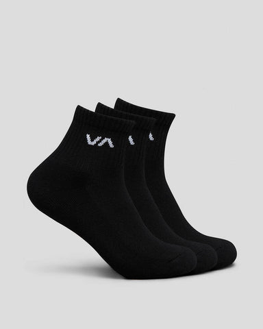 RVCA Va Mini Crew Sock 3 Pack - BLACK