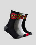 SANTA CRUZ Classic Dot Crew Socks (Size 7-11) 4-Pack MULTI