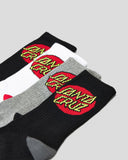 SANTA CRUZ Classic Dot Crew Socks (Size 7-11) 4-Pack MULTI
