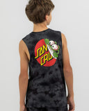 SANTA CRUZ Beware Dot Tie Dye Tee Boys Muscle - BLK TIE DYE
