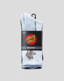 SANTA CRUZ Screaming Mono Hand Crew Socks (2-Pack) - BLUE-BLACK TIE DYE
