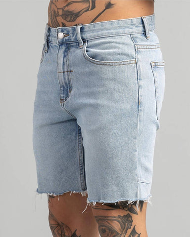 THRILLS Bones Raw Slim Denim Short - SERENITY BLUE