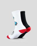SANTA CRUZ Boys Opus Screaming Hand Long Crew Sock - BLACK/WHITE