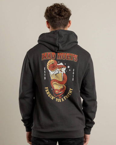 THE MAD HUEYS Fangin Hooded Pullover - VINTAGE BLACK