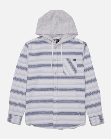 SALTY CREW Whitewash Hooded Flannel - HARBOUR GREY
