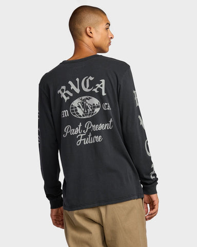 RVCA VA Worldwide Long Sleeve Tee - BLACK