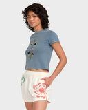 RVCA Lauren Alvarez 411 Tee - VINTAGE NAVY