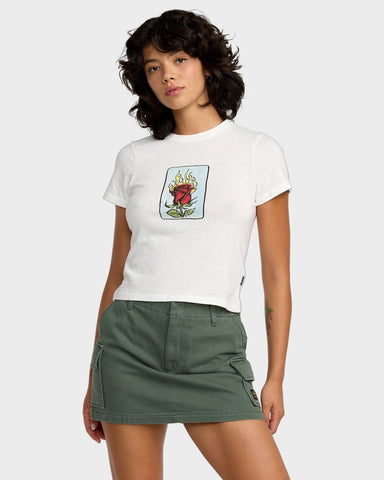 RVCA Spanky Loteria 411 Tee - WHITE