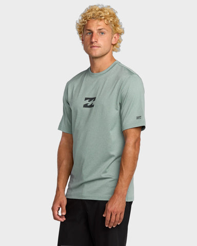 BILLABONG All Day Wave Mens Rash Vest Short Sleeve - SEA BLUE