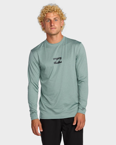 BILLABONG All Day Wave Mens Rash Vest Long Sleeve  - SEA BLUE
