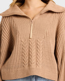 BILLABONG Sun Zippy Sweater - TRUFFLE