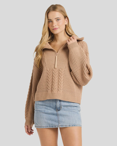 BILLABONG Sun Zippy Sweater - TRUFFLE