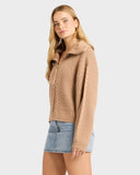 BILLABONG Sun Zippy Sweater - TRUFFLE