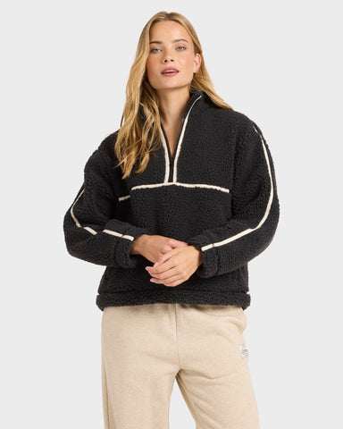 BILLABONG Getting Warm Sherpa Half Zip - BLACK SANDS