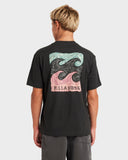BILLABONG Boys Crayon Wave Short Sleeve Tee - BLACK