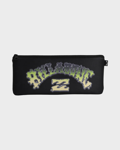 BILLABONG Large Pencil Case - BLACK/LIME