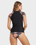 BILLABONG Forever Folk Wahine Sunshirt - BLK PEBBLE