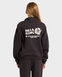 BILLABONG Girls Paradise Half Zip Crew Hoodie - OFF BLACK