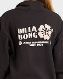 BILLABONG Girls Paradise Half Zip Crew Hoodie - OFF BLACK