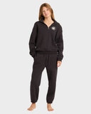 BILLABONG Girls Paradise Half Zip Crew Hoodie - OFF BLACK
