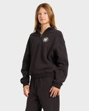 BILLABONG Girls Paradise Half Zip Crew Hoodie - OFF BLACK