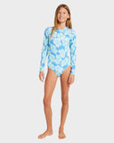BILLABONG Happy Hibiscus LS Bodysuit - TIDAL BLUE