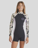 BILLABONG Teen Spring Fever Long Sleeve Springsuit 2mm - BLACK FLORAL