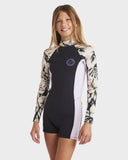 BILLABONG Teen Spring Fever Long Sleeve Springsuit 2mm - BLACK FLORAL