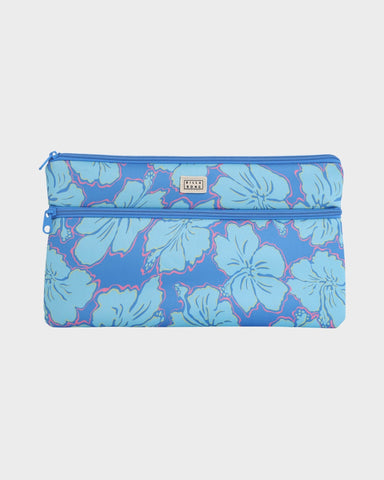 BILLABLING Happy Hibiscus Large Pencil Case - TIDAL BLUE