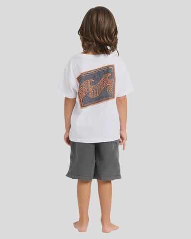 BILLABONG Groms Crayon Wave Short Sleeve Tee - WHITE