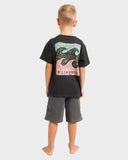 BILLABONG Crayon Wave Tee Toddlers  - BLACK