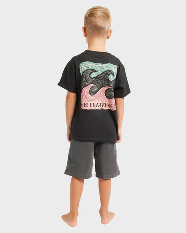 BILLABONG Crayon Wave Tee Toddlers  - BLACK