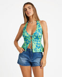 BILLABONG Lime Crush Halter Top - LIMEADE