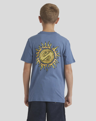 QUIKSILVER Spiral Flame Boys Tee - CHINA BLUE