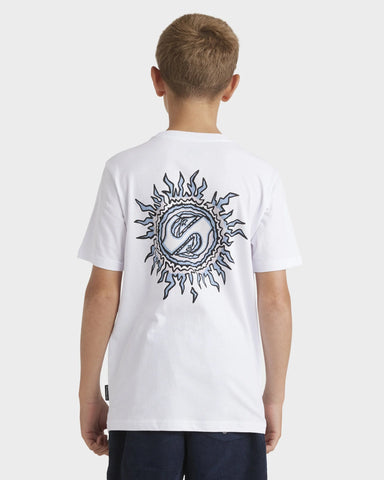QUIKSILVER Spiral Flame Boys Tee - WHITE