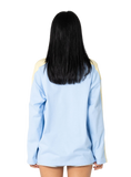RUSTY Penny Oversized Long Sleeve Tee - RETRO BLUE/YELLOW STRIPE