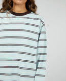 SILENT THEORY Long Sleeve Striped Top - LIGHT BLUE