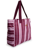 ROXY Sunday Stripe Tote - BEET RED