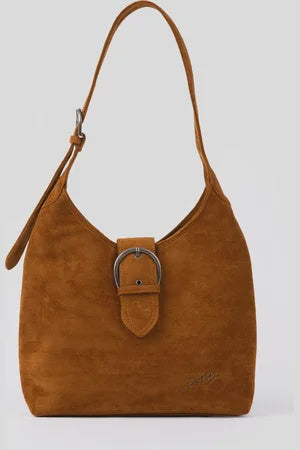 RUSTY Rodeo Suede Shoulder Bag - NUTSHELL