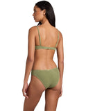 BILLABONG Crinkle Crush Domi Bralette Bikini Top - ARMY GREEN