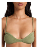 BILLABONG Crinkle Crush Domi Bralette Bikini Top - ARMY GREEN
