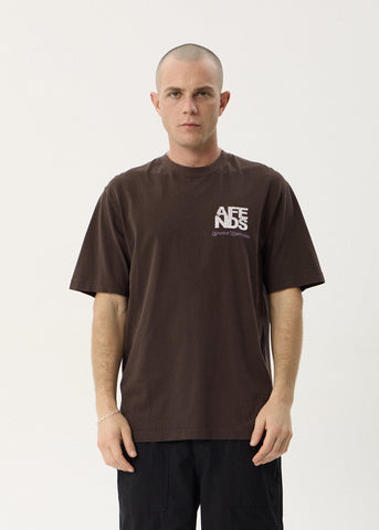 AFENDS Funnel Recycled Retro Tee - WASHED COFFEE