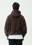 AFENDS Labyrinth Boxy Pull On Hood - WASHED COFFEE