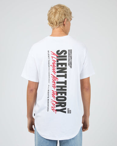 SILENT THEORY League Scoop Tee - WHITE