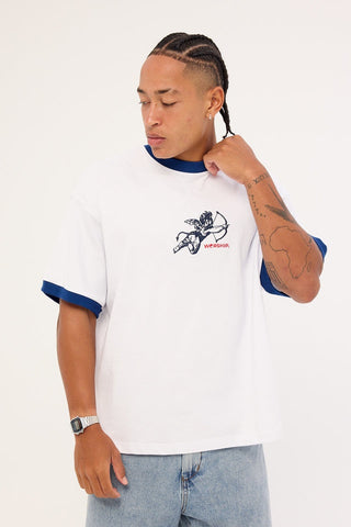 WORSHIP Cherub Oversized Ringer Tee - WHITE