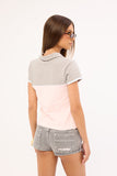 RUSTY Insert Dad Joke Baby Polo Tee - PINK / GREY