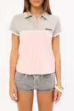 RUSTY Insert Dad Joke Baby Polo Tee - PINK / GREY